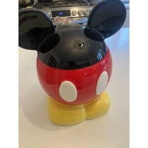 Disney Parks Mickey Mouse Ears Pants & Shoes Ceramic 2pc 11-1/2" Cookie Jar
